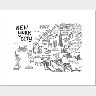 New York City Illustrated Map Posters and Art